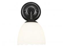  6954-1W BLK-OP - Dorinda 1-Light Wall Sconce in Matte Black with Opal Glass